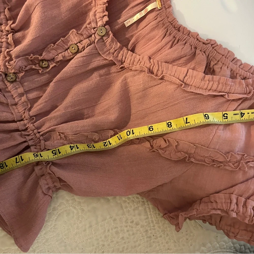 Free People Pink Ruffled Blouse - Picture 3 of 6